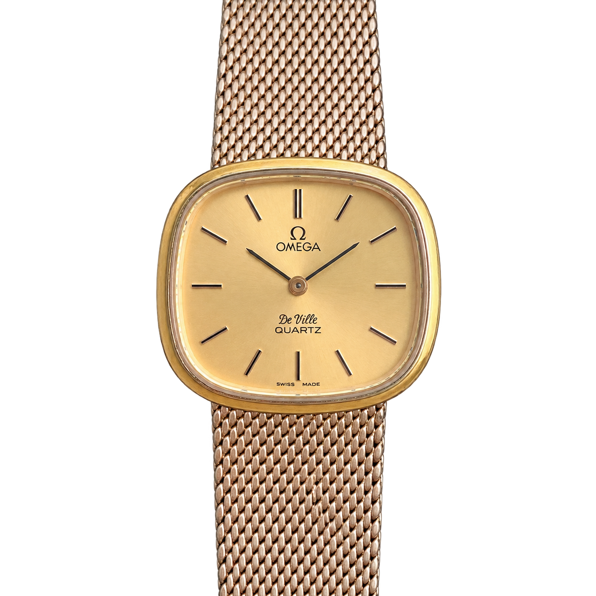 Omega De Ville Gold Tone Mesh Bracelet Watch