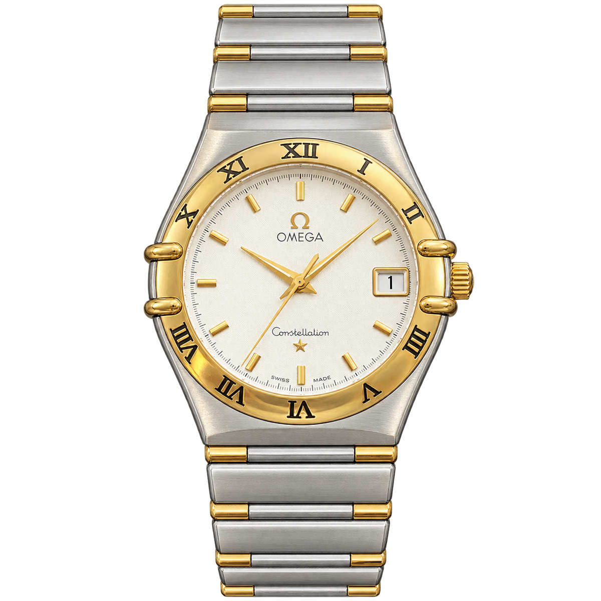Omega Constellation Two Tone Silver Dial Unisex Watch