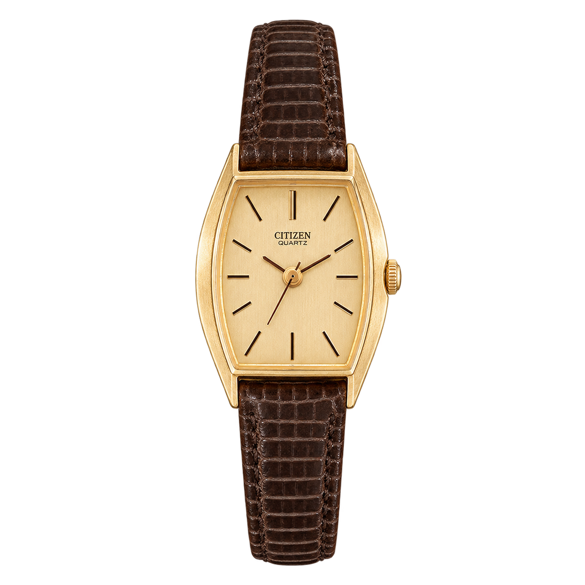 Citizen Champagne Dial Brown Leather Women’s Watch