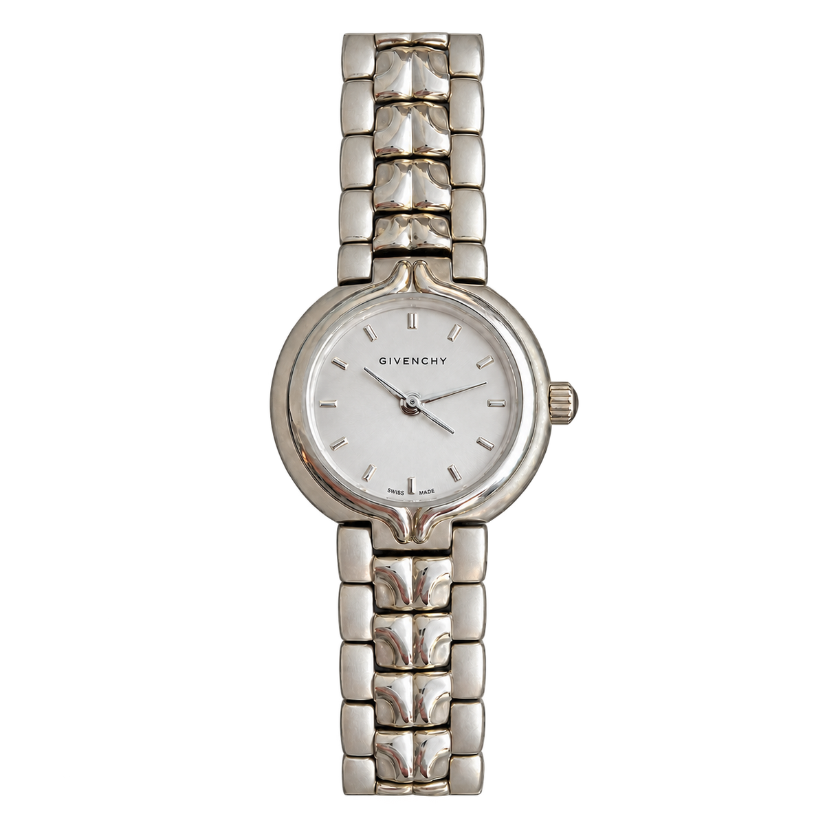Givenchy Silver Tone Round Bracelet Watch