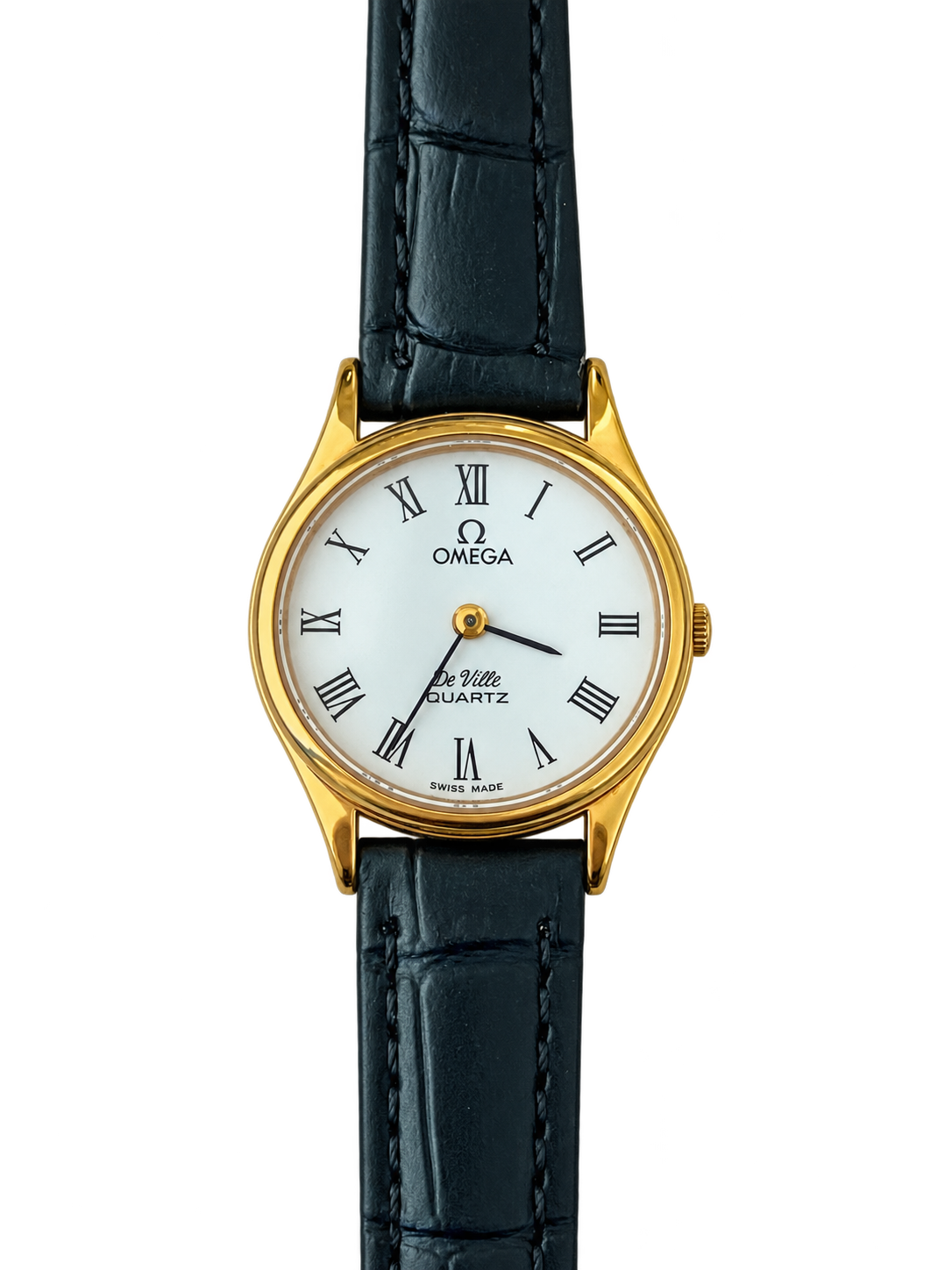 Omega De Ville Oval Roman Dial Gold Tone Watch