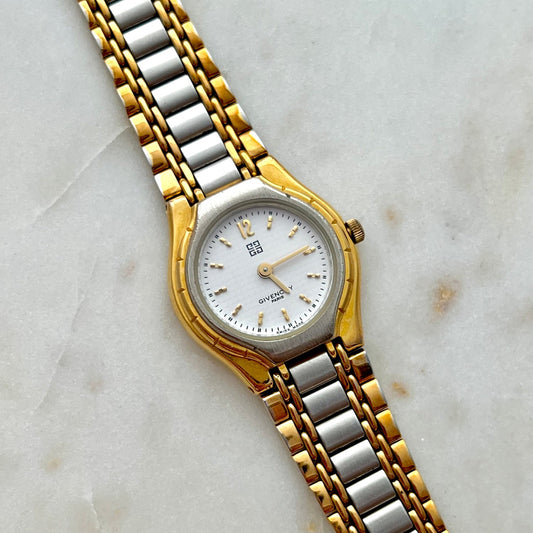 Givenchy Womens Watch with Two Tone Bracelet and Sculpted Case, product view 1.