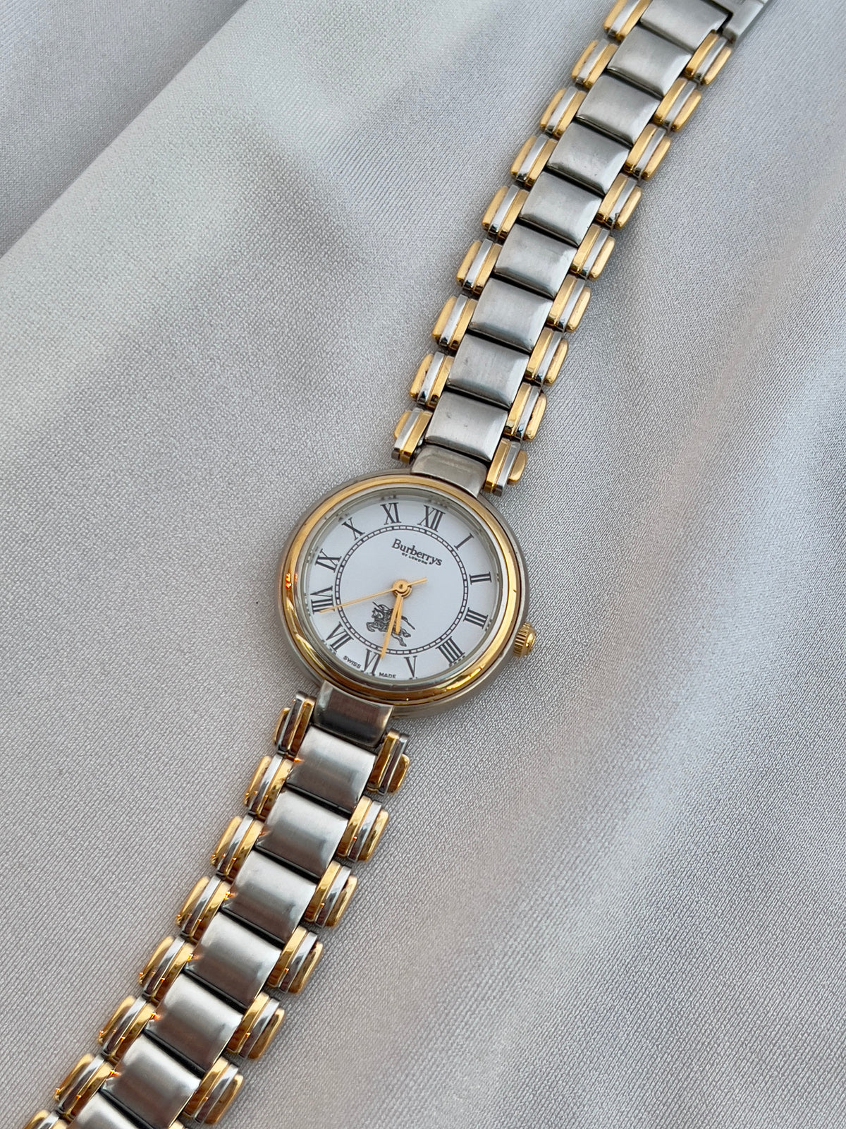 Burberrys White Roman Dial Two Tone Women’s Watch — product photograph 2, Gilded Hour NZ.