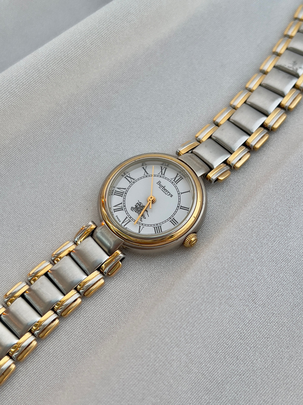 Burberrys White Roman Dial Two Tone Women’s Watch — product photograph 3, Gilded Hour NZ.