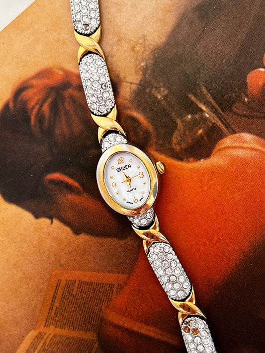 Gruen Petite Abalone Dial with Jewelled Bracelet featuring abalone dial; vintage watch product image 1.