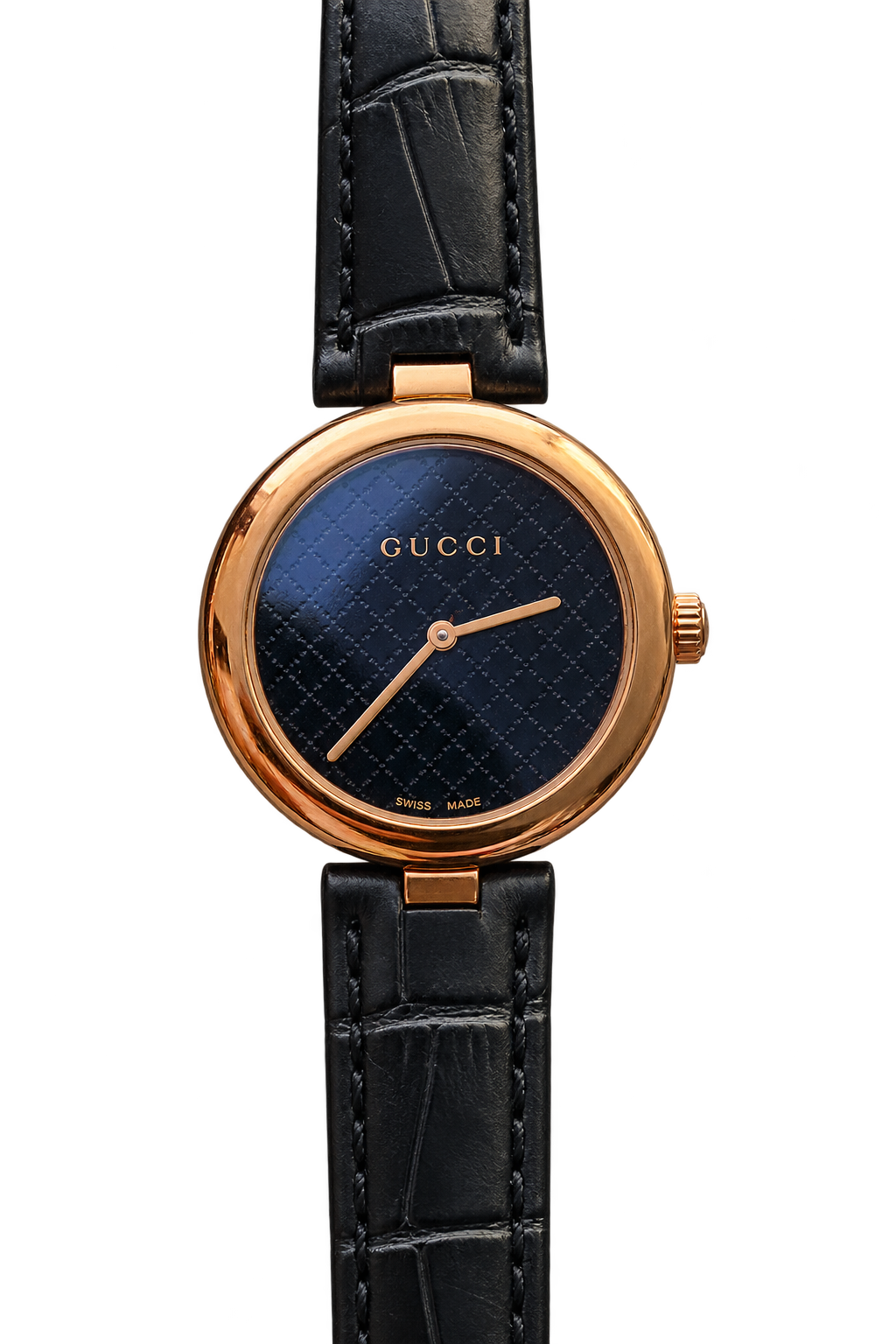 Gucci Diamantissima Rose Gold Tone Leather Strap Women’s Watch