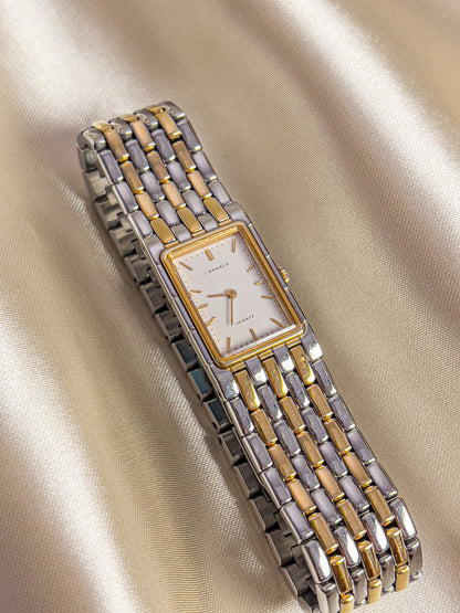 Lassale by Seiko White Dial Two Tone Tank Women's Watch — product photograph 3