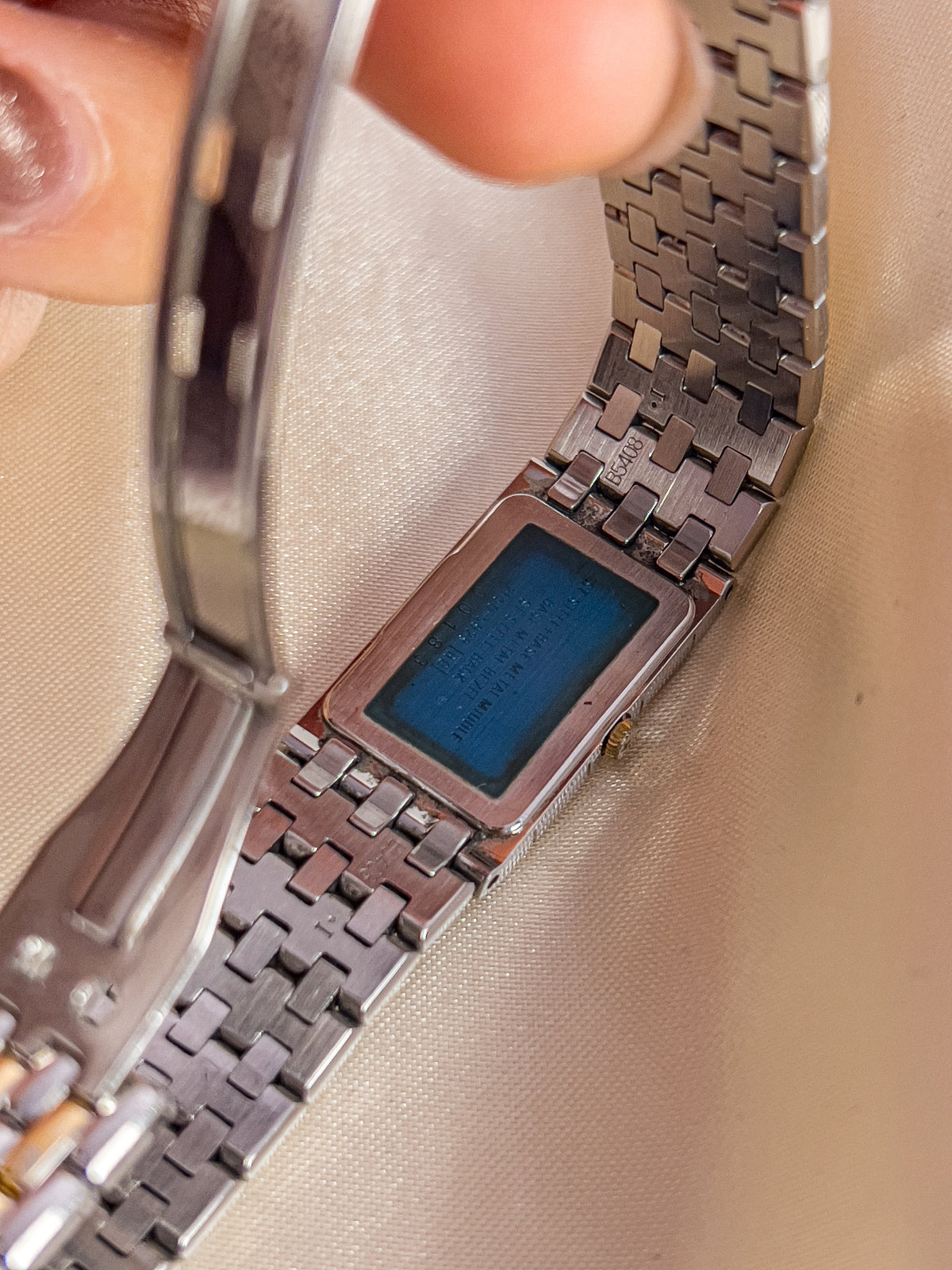 Lassale by Seiko White Dial Two Tone Tank Women's Watch — product photograph 5
