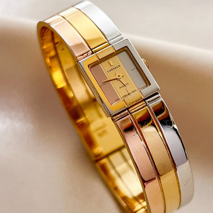 Lassale by Seiko Rectangular Tri Colour Bangle Women's Watch — product photograph 1
