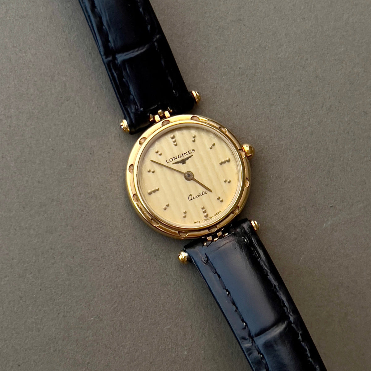 Longines Gold Tone Textured Round Women's Watch — product photograph 1, Gilded Hour NZ.
