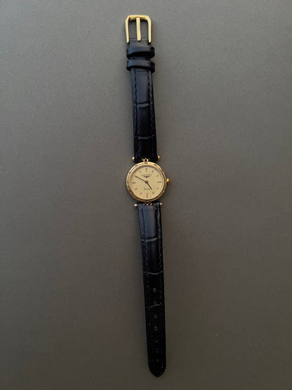 Longines Gold Tone Textured Round Women's Watch — product photograph 7, Gilded Hour NZ.