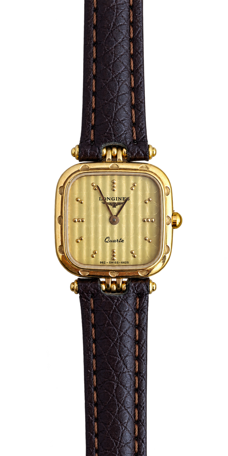 Longines Gold Cushion Women’s Watch with Scalloped Bezel