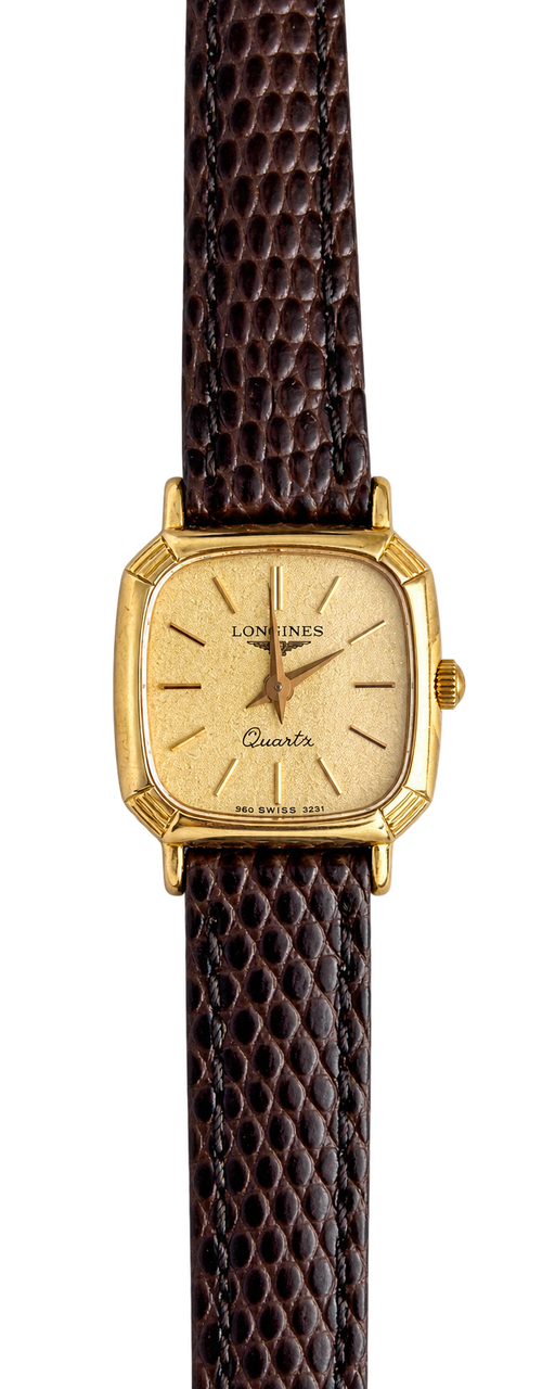Longines Champagne Dial Grooved Cushion Women’s Watch