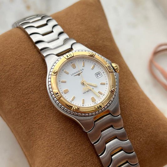Longines Conquest Two Tone Women’s Watch with Roman Bezel, product view 1.