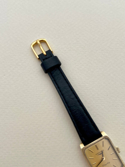 Longines Flagship Gold Rectangular Champagne Dial watch — buckle