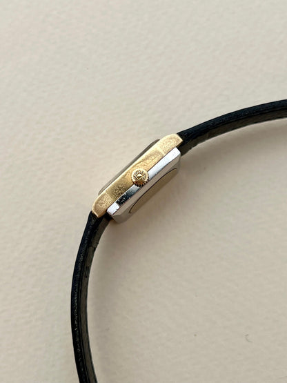 Longines Flagship Gold Rectangular Champagne Dial watch — case side
