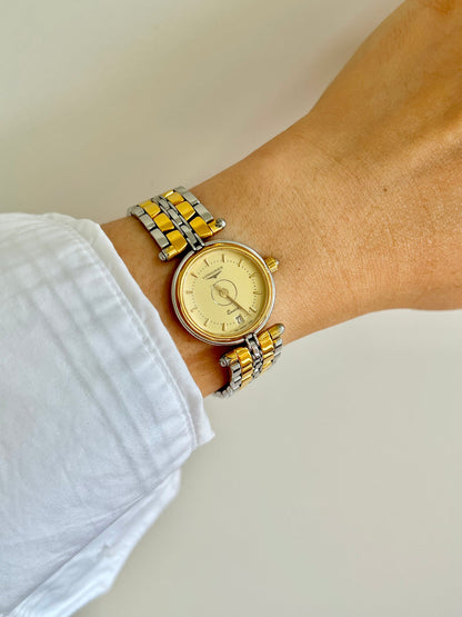 longines flagship two tone watch watch, view 3.