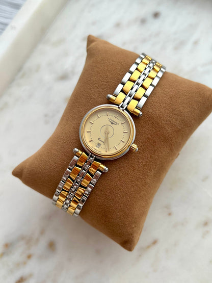 longines flagship two tone watch watch, view 5.