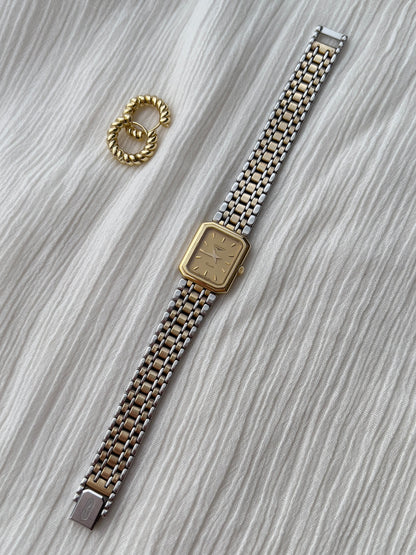 Longines Champagne Tank Two Tone Bracelet Women's Watch — product photograph 10, Gilded Hour NZ.