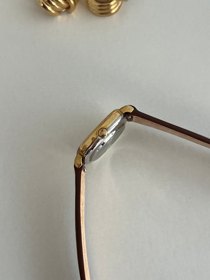 Longines Gold Toned Cushion Case Stripe Dial Woman's Watch, product view 9.
