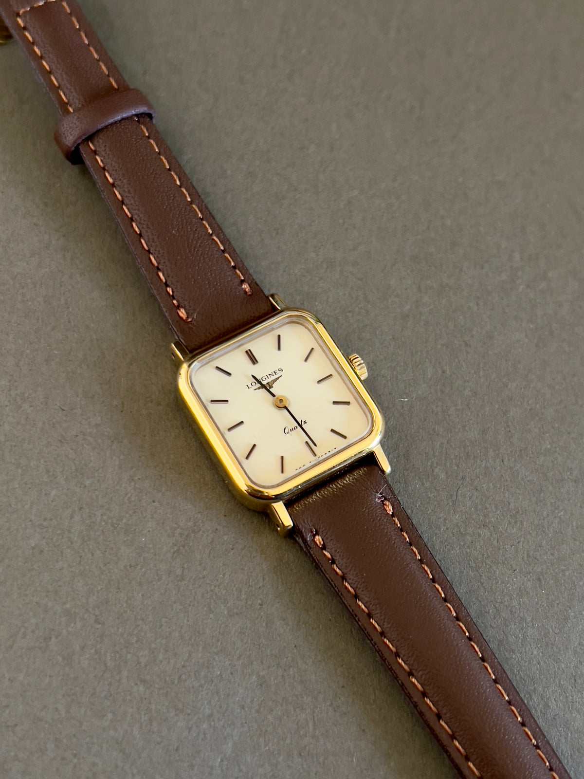 Longines Champagne Dial Gold Soft Square Women’s Watch — product photograph 3, Gilded Hour NZ.
