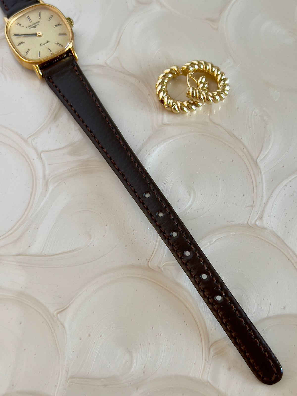 Longines Champagne Cushion Gold Tone Women's Watch — product photograph 8, Gilded Hour NZ.