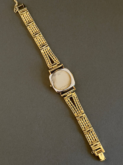 Longines Gold Cushion Square Woven Bracelet Women’s Watch — product photograph 4, Gilded Hour NZ.
