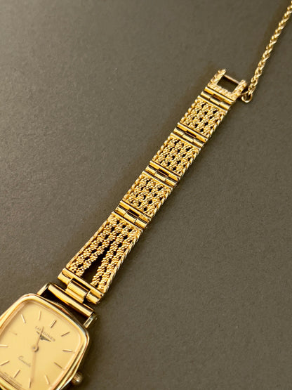 Longines Gold Cushion Square Woven Bracelet Women’s Watch — product photograph 6, Gilded Hour NZ.