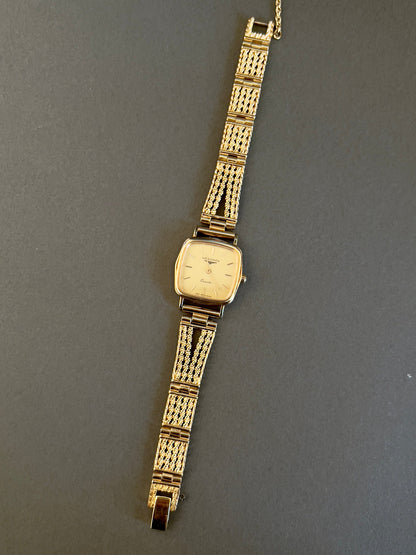 Longines Gold Cushion Square Woven Bracelet Women’s Watch — product photograph 7, Gilded Hour NZ.