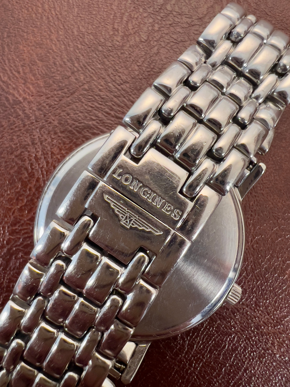 Longines Présence Roman Dial Steel Watch, product photograph 4.