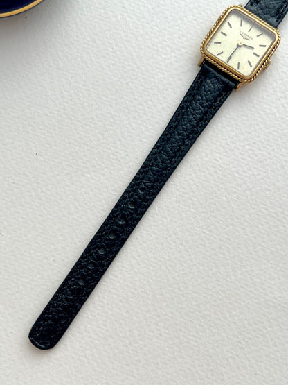 Longines Rope Bezel Linen Dial Leather watch 4333.817: strap detail.