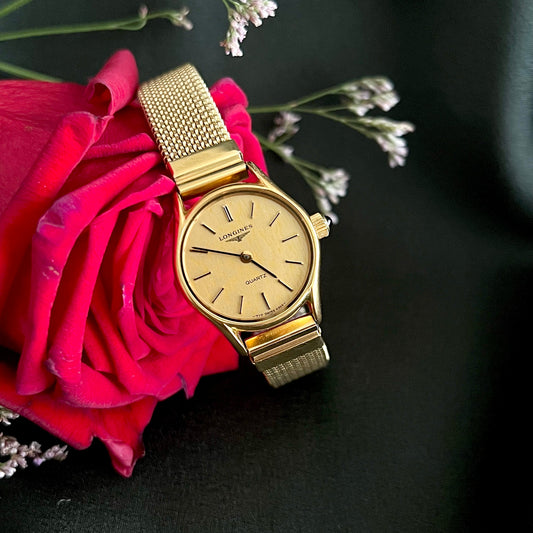 Longines Round Womens Watch with Champagne Dial, product view 1.