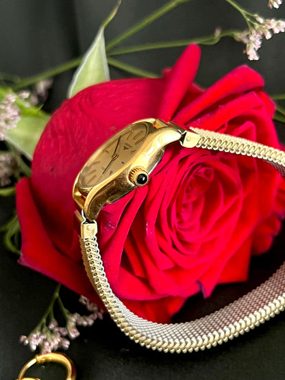 Longines Champagne Bracelet Women’s Watch — side view showing the dark stone crown