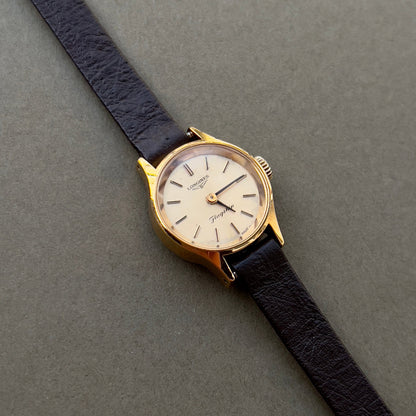 Longines Ivory Dial Gold Round Hand Wound Women’s Watch — product photograph 1, Gilded Hour NZ.
