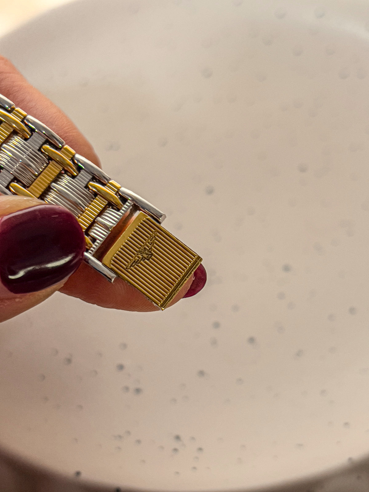 Longines Champagne Dial Two Tone Tank Women's Watch — product photograph 3
