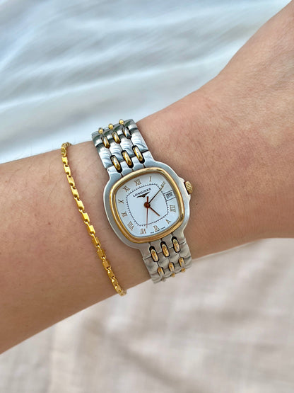 Longines White Roman Dial Two Tone Cushion Women's Watch | Product photograph 2