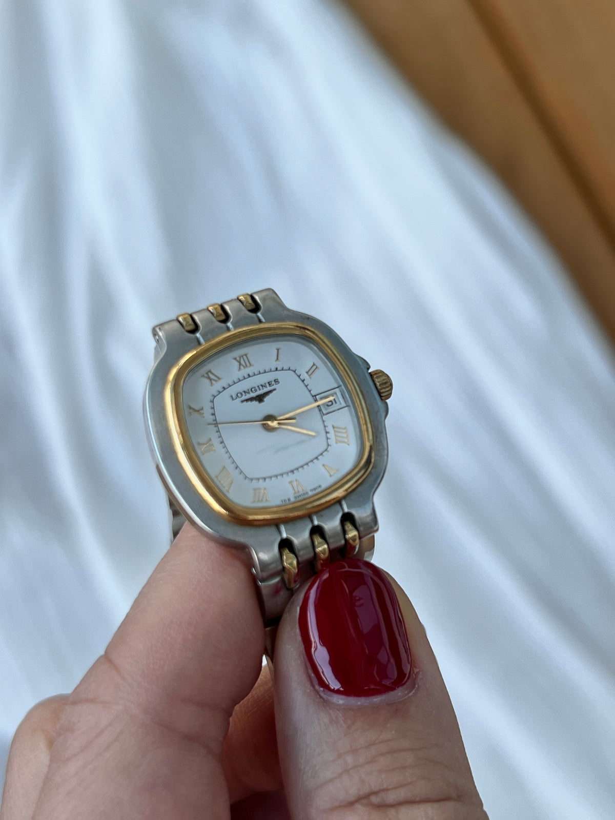 Longines White Roman Dial Two Tone Cushion Women's Watch | Product photograph 8
