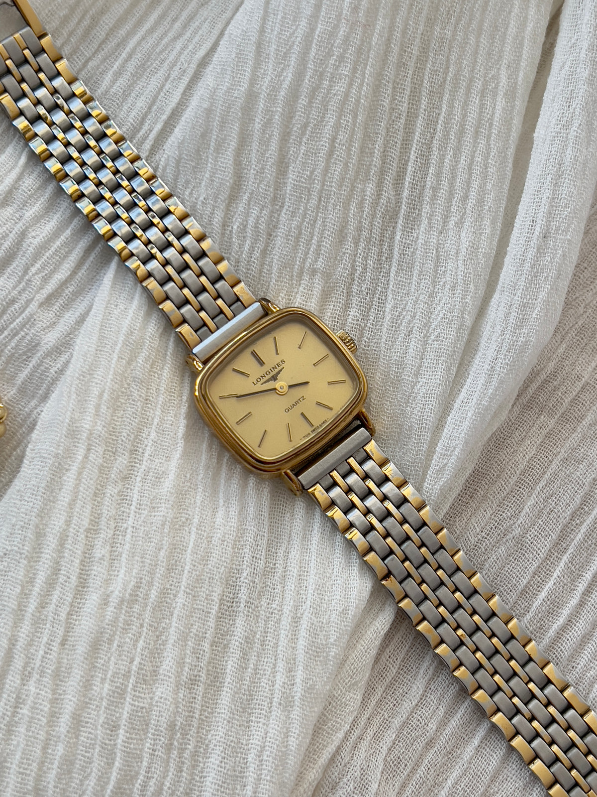Longines Champagne Cushion Two Tone Women's Watch | Product photograph 7