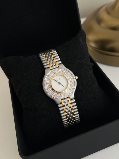must de cartier 21 diamond custom watch watch, view 2.