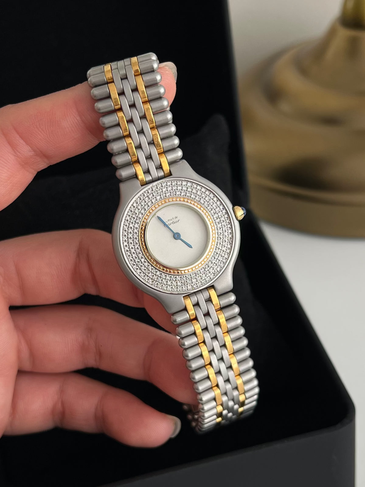 must de cartier 21 diamond custom watch watch, view 3.