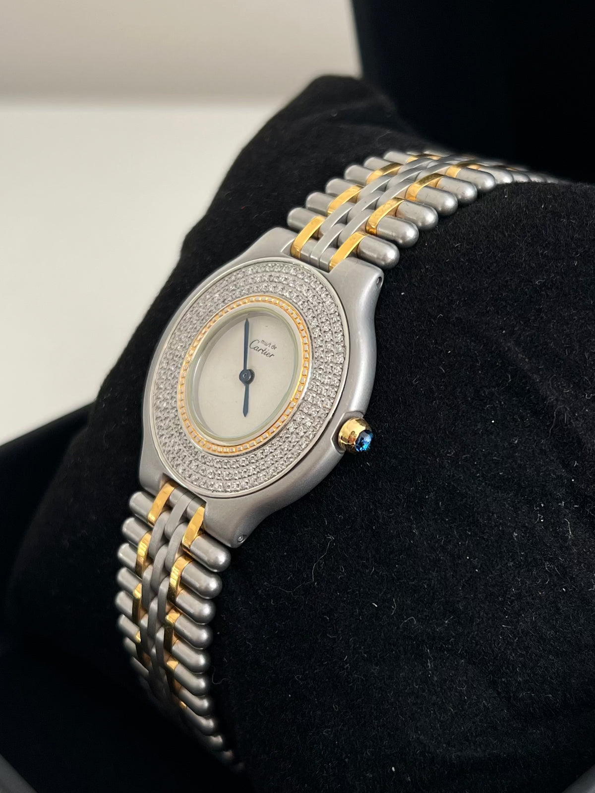 must de cartier 21 diamond custom watch watch, view 5.