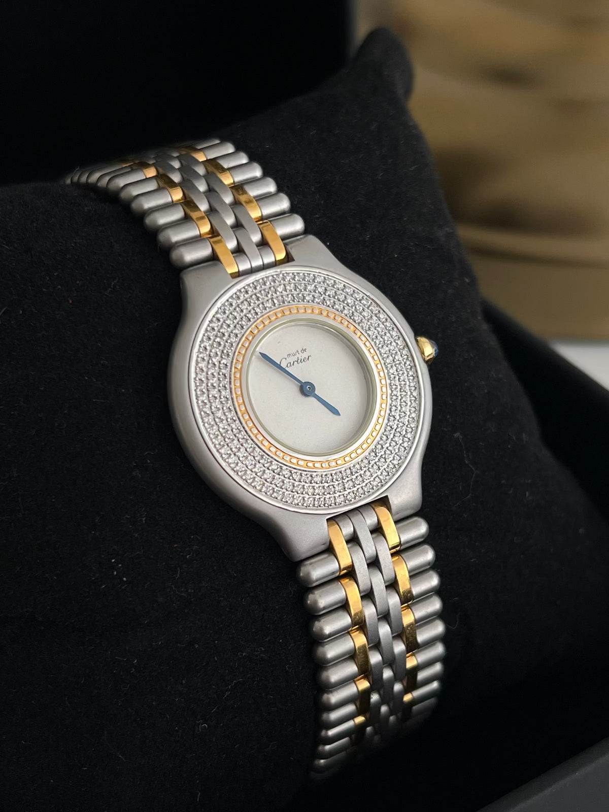must de cartier 21 diamond custom watch watch, view 6.