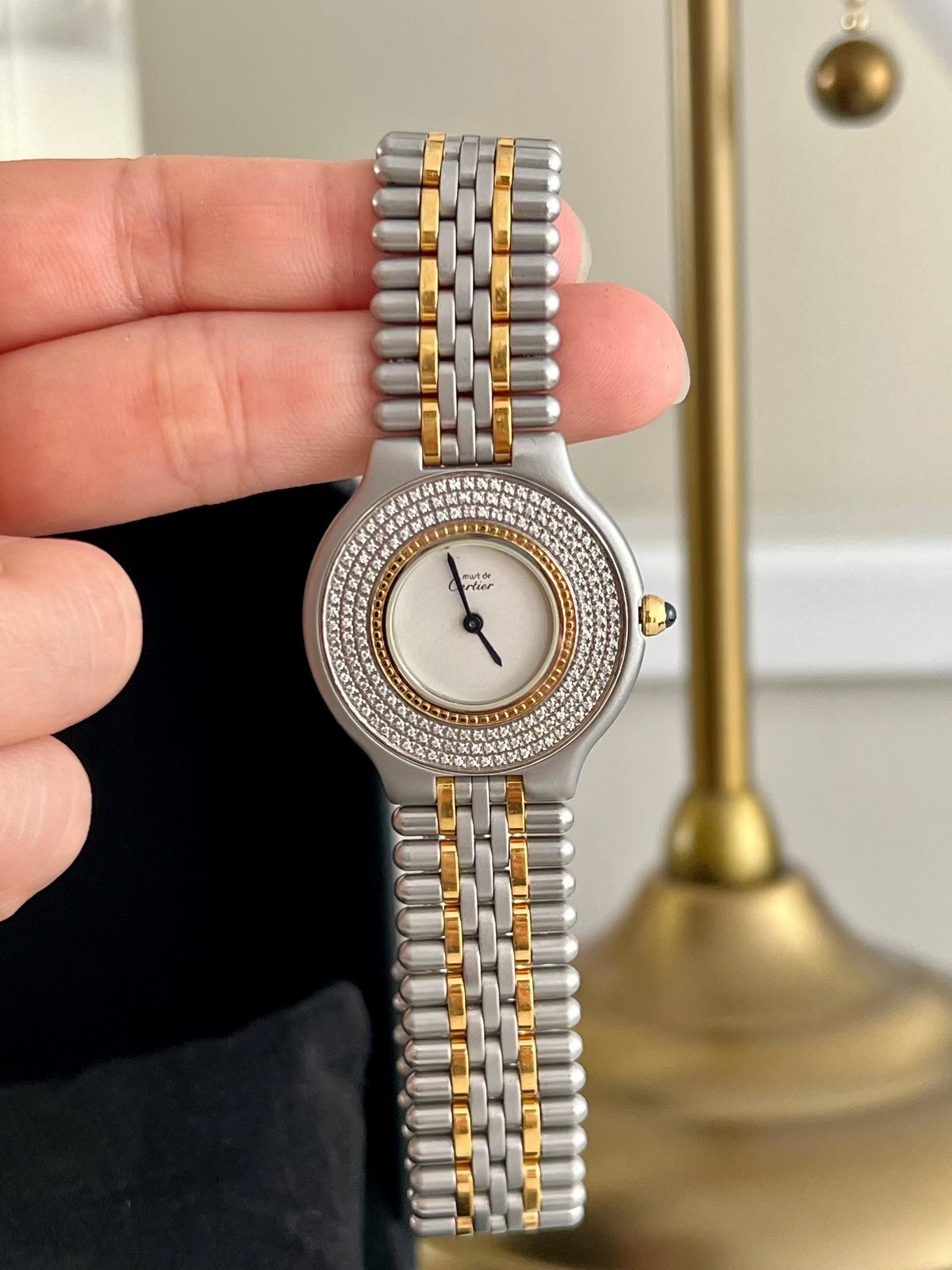 must de cartier 21 diamond custom watch watch, view 7.