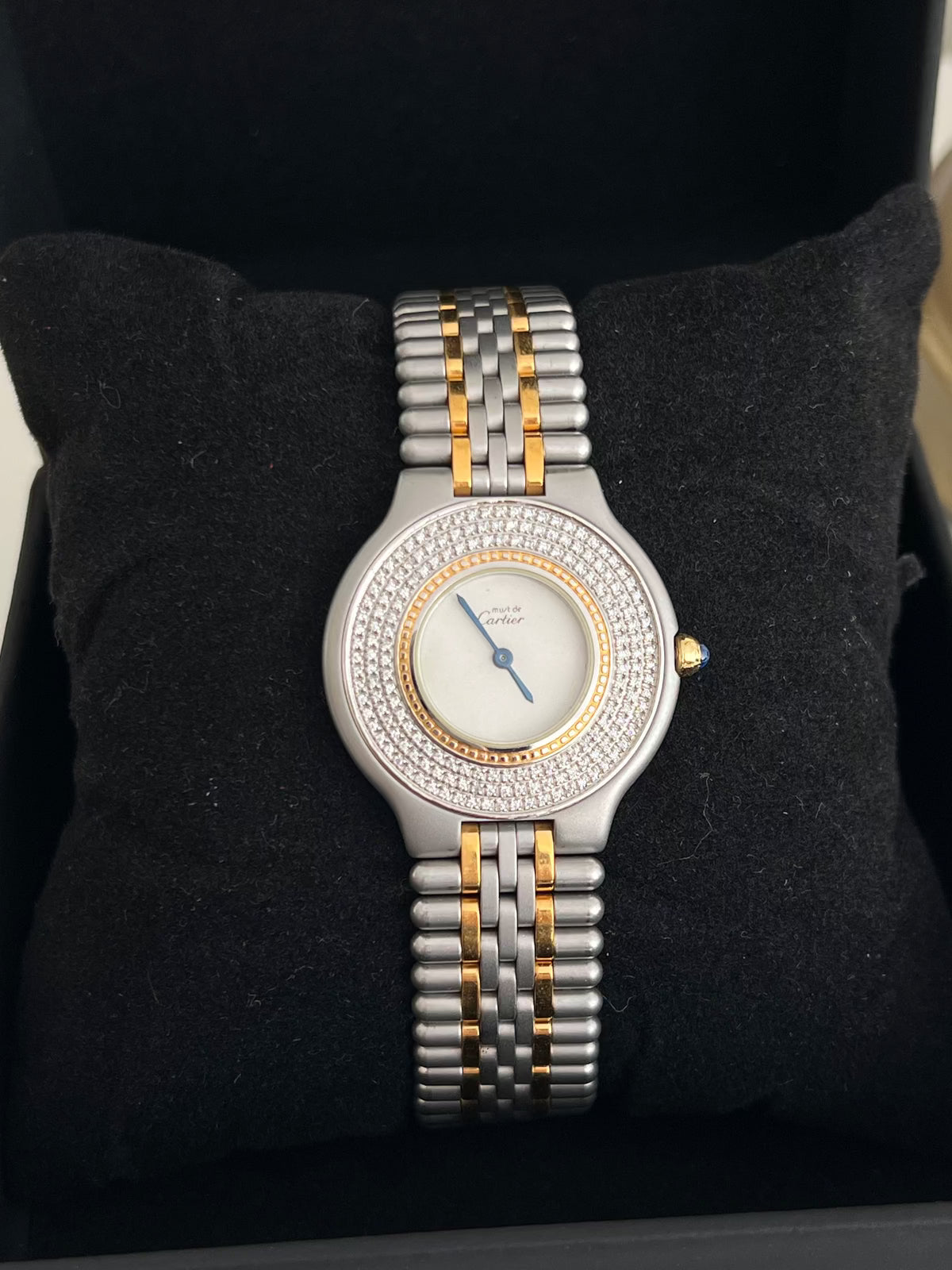 must de cartier 21 diamond custom watch watch, view 8.