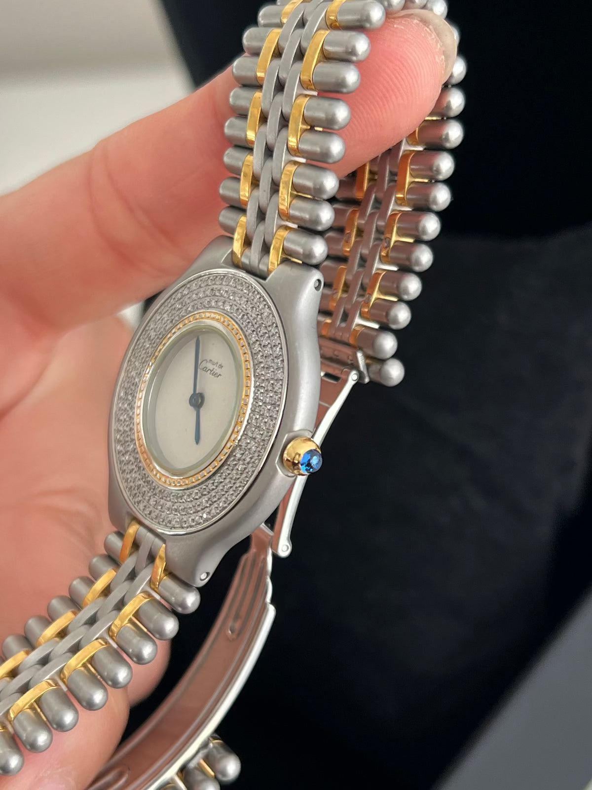 must de cartier 21 diamond custom watch watch, view 9.