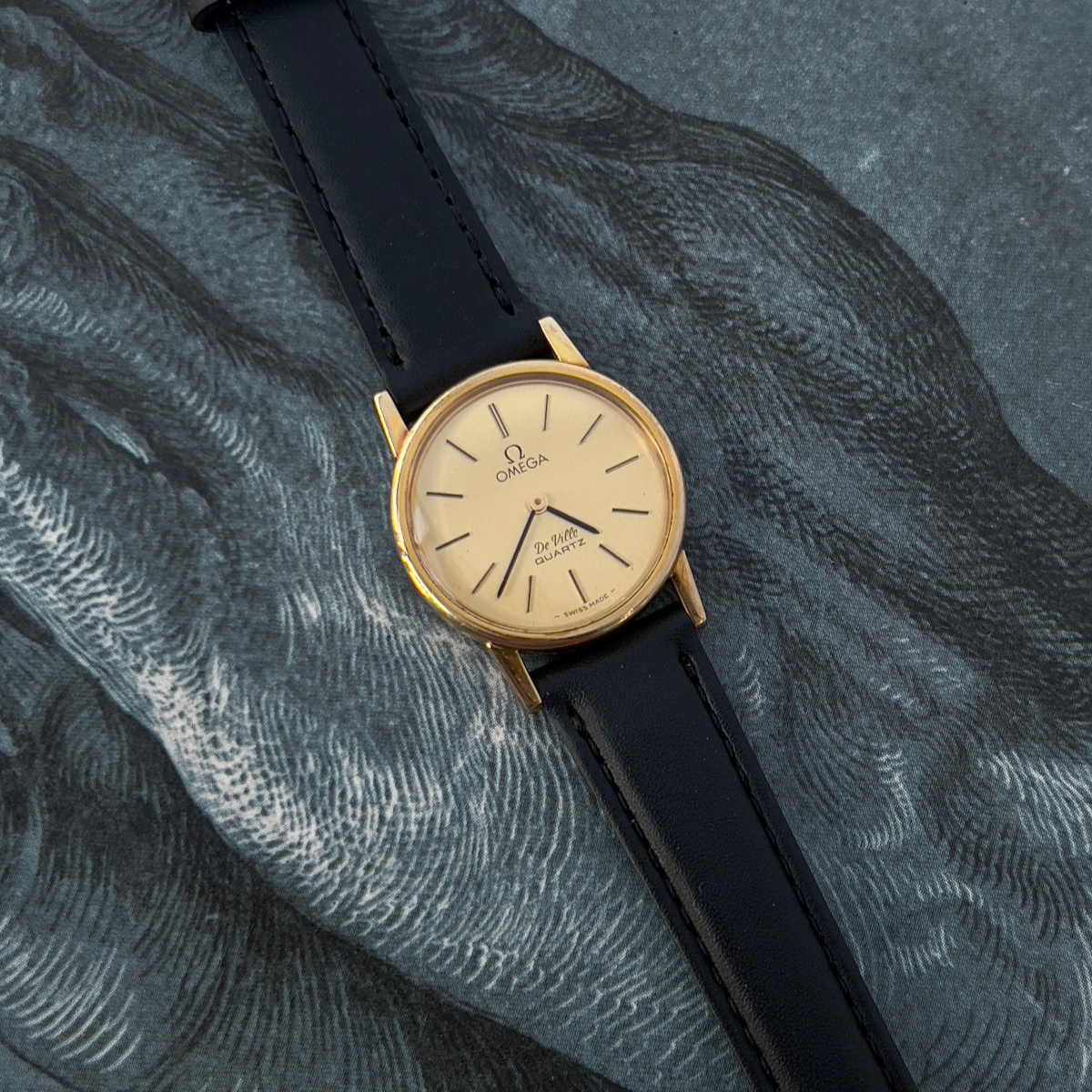 Omega Round Gold Toned Woman's Watch, product photograph 1.