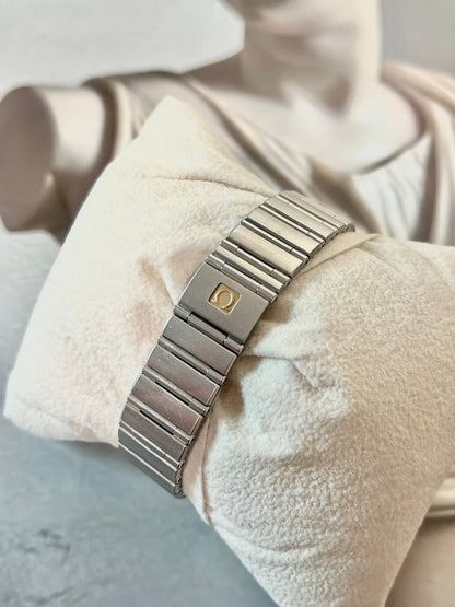 Omega Constellation Manhattan Women's Watch, wrist shot of a vintage women's watch at Gilded Hour.