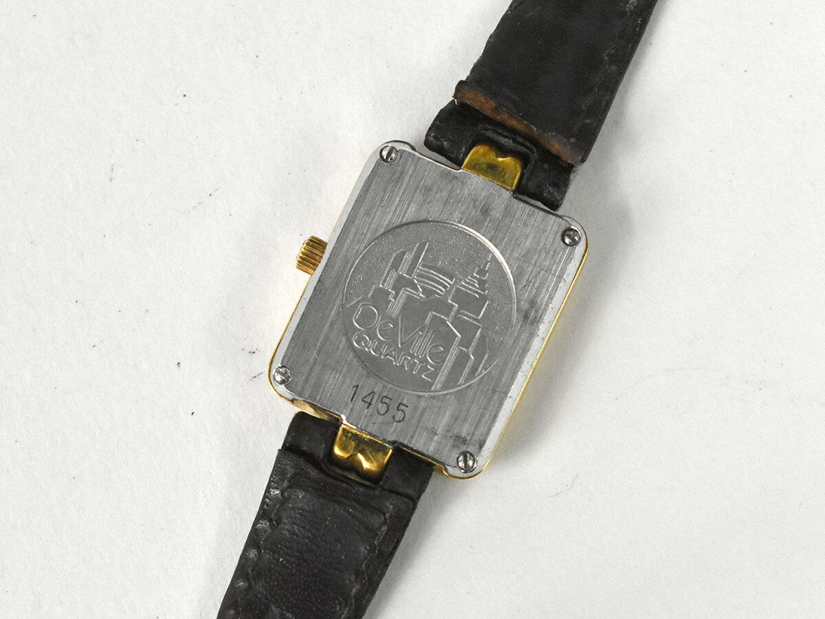 Caseback of the Omega De Ville showing the Omega Quartz marking and Calibre 1455
