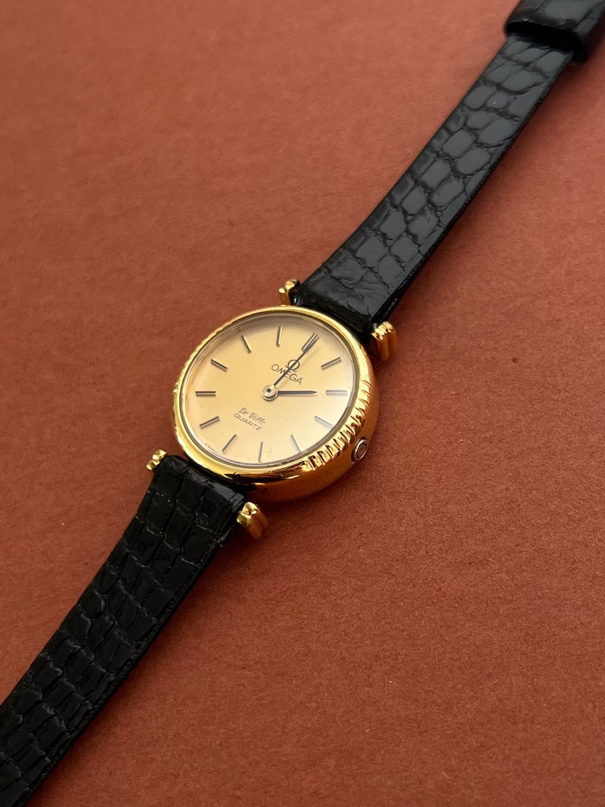 Caseback detail of the Omega De Ville ladies watch.