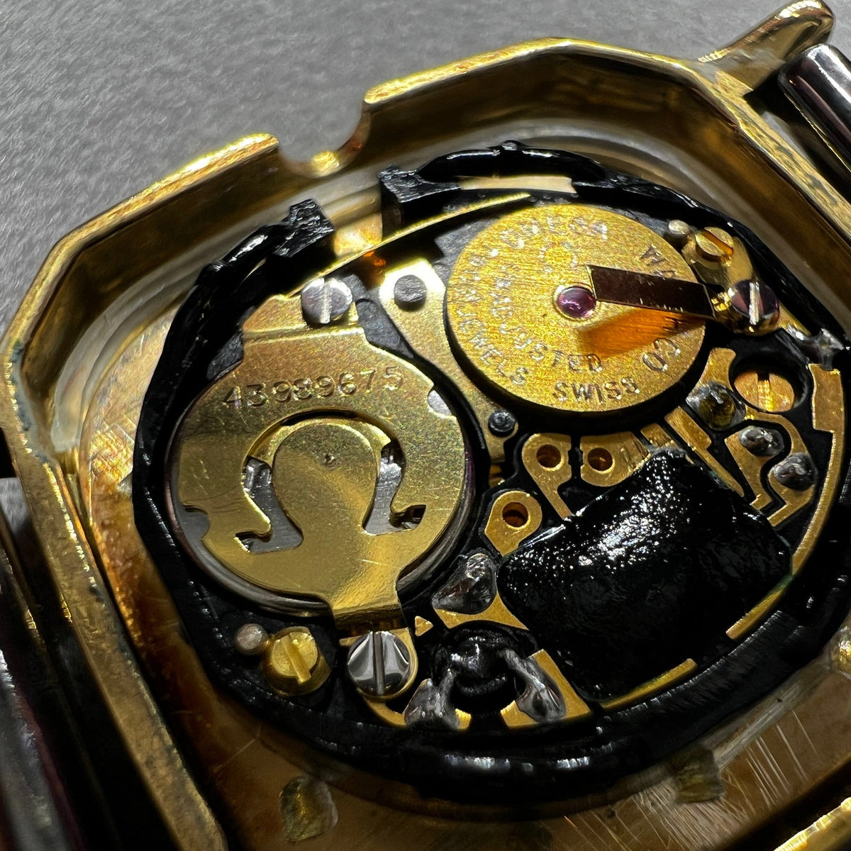 Omega De Ville Gold Toned Soft Octo Women’s Watch, front view of a vintage women's watch at Gilded Hour.